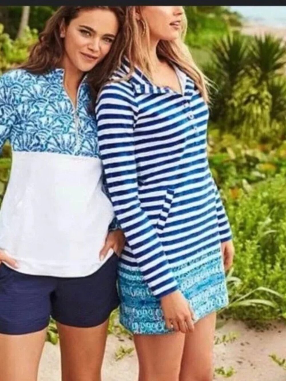 Lilly Pulitzer UPF 50+ CAPTAIN DRESS BRIGHT NAVY POSITANO STRIPE -  Size L